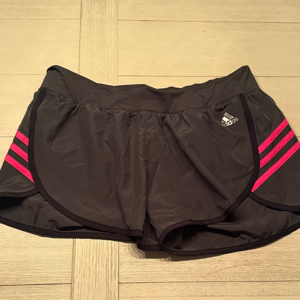 NWOT Adidas Women's Black Shorts with Pink Stripes Size Medium